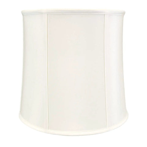 White Drum Lamp Shade 11x13x11 Inches Hand-Tailored Silk-Type Shantung With Premium Off-White Softback Lining Classic Drum Shape