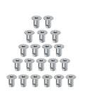 Pack of 20 Aluminum Dzus Button Flush Allen Head Quarter Turn Fasteners, Seven Sixteenths Inch Grip, Chrome Finish for Sheet Metal