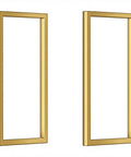 Built Like A Tank Heavy Duty Floating Shelf Brackets, Ceiling And Wall Mount Metal Pipe Supports With Rich Gold Finish, 11 By 20 Inch Wrought Iron Hardware For Knockout Displays, two gold metal pipe brackets.