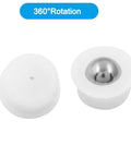 12 Pack Mini Ball Transfer Bearing Units For Table Conveyors And Furniture Rollers, One Third Inch Ball Roller Wheels In Nylon And Stainless Steel showing 360° rotation