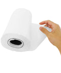 Hand holding a roll of Fiberglass Cloth Tape For Repairs And Reinforcement, 6 Oz, 8 Inch Wide By 50 Yards, E Glass Material.