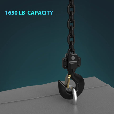 Lever Chain Hoist Three Quarter Ton Capacity With G80 Grade Chain Ten Ft Lift Built Tough For Lifting Strapping Bundling And Dragging CE Certified Safe And Durable With Smooth Action metal hook detail view
