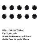 Must Have 200 Pcs Rubber Grommets To Neatly Tame Messy Cords And Wires With Durable Soft Inner Base That Prevents Fraying Around Sharp Desk Edges While Acting As Perfect Wire Organizers For Any Workspace Setup Today. black rubber grommets, 12mm hole, 10pcs lot, 10mm pass through