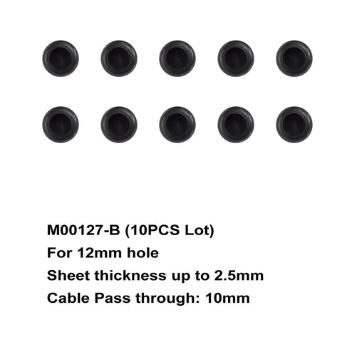 Must Have 200 Pcs Rubber Grommets To Neatly Tame Messy Cords And Wires With Durable Soft Inner Base That Prevents Fraying Around Sharp Desk Edges While Acting As Perfect Wire Organizers For Any Workspace Setup Today. black rubber grommets, 12mm hole, 10pcs lot, 10mm pass through