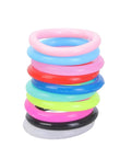 Stack of 100 pcs mixed color pigeon leg bands for training easy identification and bird management rubber gentle fit with 9mm inner diameter