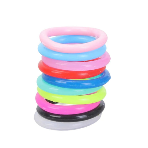Stack of 100 pcs mixed color pigeon leg bands for training easy identification and bird management rubber gentle fit with 9mm inner diameter
