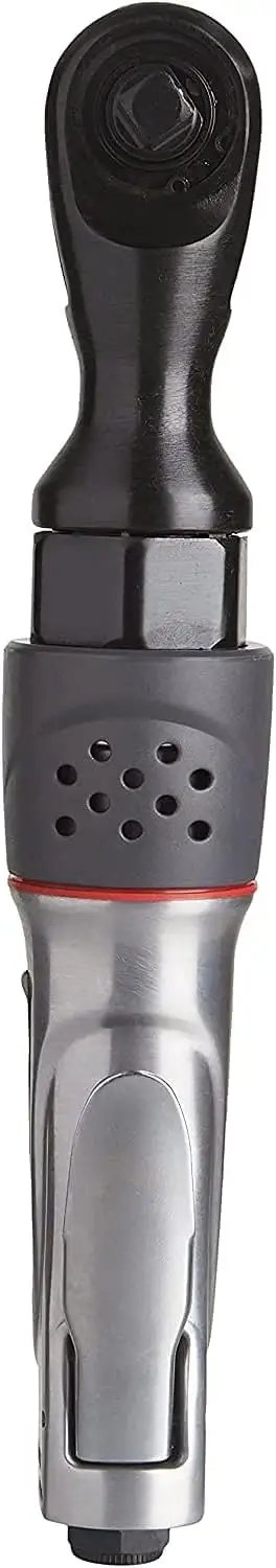 Heavy Duty Three Eighth Inch Air Ratchet Wrench With 54 Ft-Lbs Max Torque Variable Speed Lever Throttle 360 Degree Exhaust