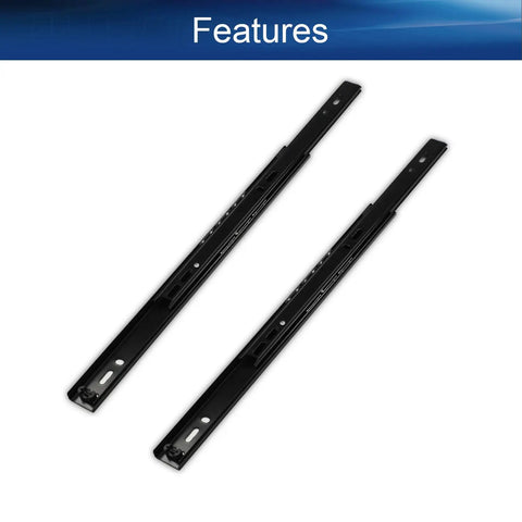 Metal Ball Bearing Side Mount Drawer Slides 11 Inch Length Cold Rolled Steel For Furniture Drawers Two Fold Smooth Glide Track