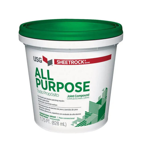 Ready To Use Joint Compound Quart For DIY Wall Repair Off White 1.75 Pt Smooth Sandable Patch Container