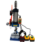 Smooth Operator Pneumatic Punch Press With Adjustable Cylinder Stroke For Kickin Sheet Metal Holes 660 Lb Pressure Two Button Control For Dead On Accuracy At 110V, showing front view with controls.