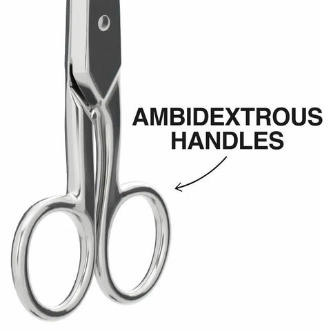 Electrician Scissors For Heavy Duty Cutting And Low Voltage Work, 5.25-Inch Compact Snips shown with ambidextrous handles