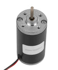 Badass Heavy Duty Dc Motor Featuring Pure Copper Windings And Rock Solid Torque Output Designed For Robotics And Industrial Automation Workloads Running Smooth At 24V And 3500 Rpm Non Stop, showing top view and connector.