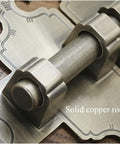 Close-up of Heavy Duty Sliding Bolt Door Latch Auto Return Action Adjusts 25 To 60 Cm Bronze Finish with solid copper rod.