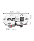 Adjustable 90 Degree Hidden Concealed Cabinet Door Hinges Set For Flush Mount with dimensions and metal finish