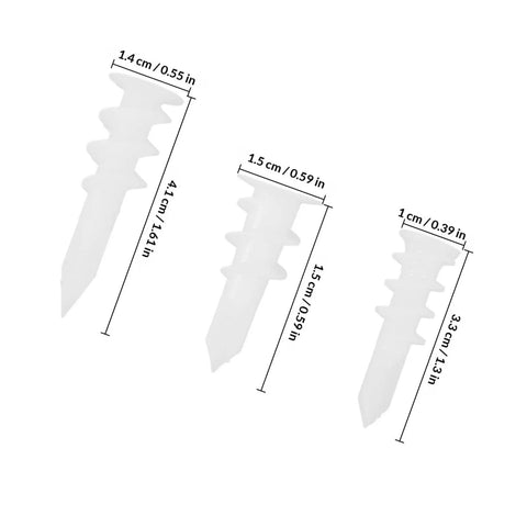 White Plastic Drywall Anchors Kit With 300 Pieces For Heavy Duty Drywall Repair And Installation, showing various sizes
