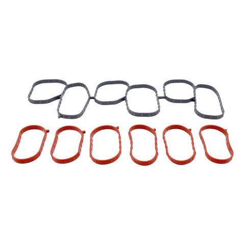 Heavy Duty Upper And Lower Intake Manifold Gasket Seal Kit Built Rock Solid For Smooth Garage Swaps On Hyundai Azera Palisade Santa Fe Kia Sorento Telluride V6 Engine Blocks, showing rubber gaskets in various sizes.