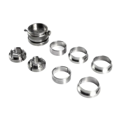 Watch Movement Holder And Repair Tool Rotating Base Kit showing seven-position spinner for 8500 2000 7750 2824 2671 movements