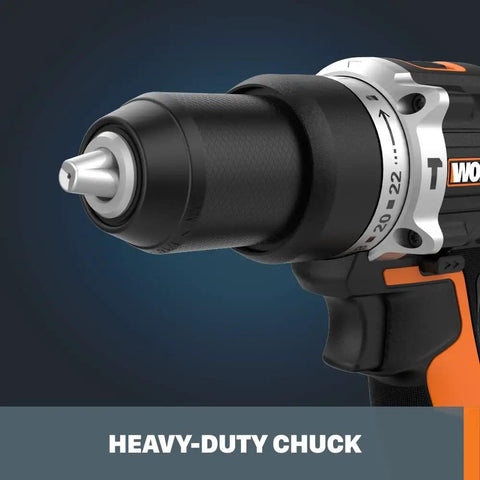 Power Share 20V Cordless Hammer Drill With Brushless Motor And Half Inch Chuck Beastly Build For Tough Jobs.