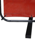 Hardcore Three Panel Red Flame Resistant Vinyl Welding Curtain With Heavy Duty Steel Frame, Detail of Base Support and Frame.