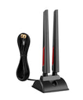 WiFi 6E Tri Band Antenna With Magnetic Base And RPSMA Extension Cable for PC Desktop WiFi Card Router and Security Cameras