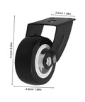 Four Piece Heavy Duty Sliding Door Roller Wheels And Rock Solid Side Mount Casters For Barn Doors Cabinets And Furniture Featuring An Adjustable Trolley Pulley Kit That Rolls Like Butter While Keeping Things Square And Secure, black steel caster wheel with mounting bracket.