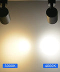 Comparison of 3000K and 4000K light from Arcfox Dope 7W LED Track Lighting Heads 4000K Dimmable J Type Rail 2 Wire Single Circuit