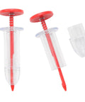 Two Pack Mini Seed Dispenser Handheld Spreader For Precise Grass Spinach Carrot And Lettuce Planting, Compact Garden Tool with red top