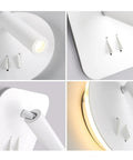 Sleek Rotating Led Wall Sconce With Snappy On Off Switch Sharp Black Rectangle Build Cool 4200k Glow Straight Up Perfect For Bedroom Headboards Living Rooms And Dry Spots Zero Sweat Install Top Tier Modern Decor, showcasing white mount and light.