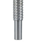 End view of Pro Grade Heavy Duty Large Lead Ball Screw Kit with DSG2020 Nut Housing BKBF15 End Support and Ballscrew Coupling for XYZ Router.