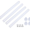 Top Shelf White Drawer Slides Kit Smooth Rolling Noise Free Furniture Hardware with white side mount glides and screws.