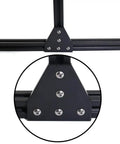 Close-up of 10 Pcs Anodised 90 Degree T Shape Corner Bracket Plate With Five Holes For 20x20mm Aluminum Extrusion Profile Black Heavy Duty