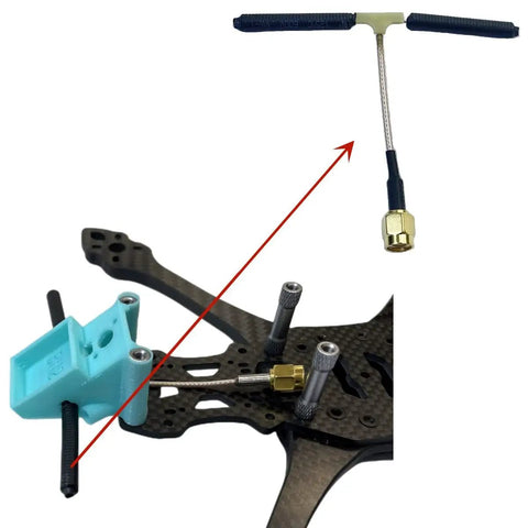Installation of T Shaped 5.8G FPV Antenna For Drones And Video Glasses Omnidirectional 150mm SMA Connector