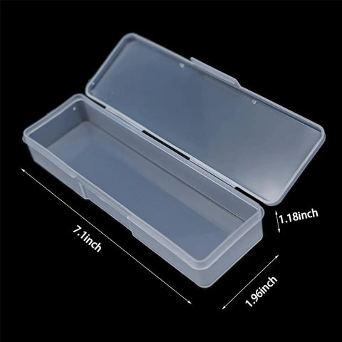 Open view of 4 Piece Clear Plastic Nail Tool Box Set For Nail And Pedicure Supplies Neat Little Personal Storage Organizer Case