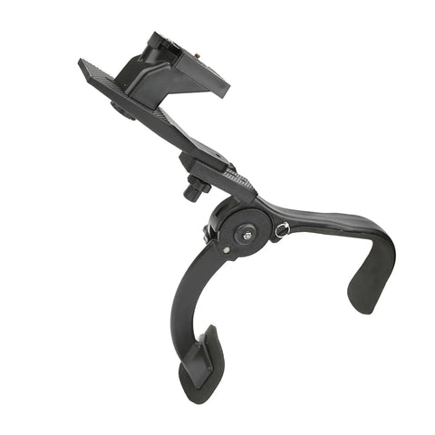 Lightweight Camera Shoulder Rig With Adjustable Shoulder Pads And Mount Plate For Pro Video Stabilization, side view.