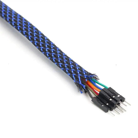 Expandable One Half Inch Cable Management Sleeve Protector One Hundred Foot PET Braided Wire Loom For Office TV Computer Home Theater Engine Bay Cord Organizer Protects Cables From Pet Chewing Cats And Dogs Black