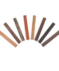 Top Shelf Wood Pen Blanks For Turning 8 Pack Exotic Lumber With Sick Rotating Grain Pattern layout of 8 unique wooden pen blanks for crafting