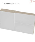 Cross-section view of the Sturdy Double Barn Door With Quadro 4113 Grey Ash And Frosted Glass showing interior construction.