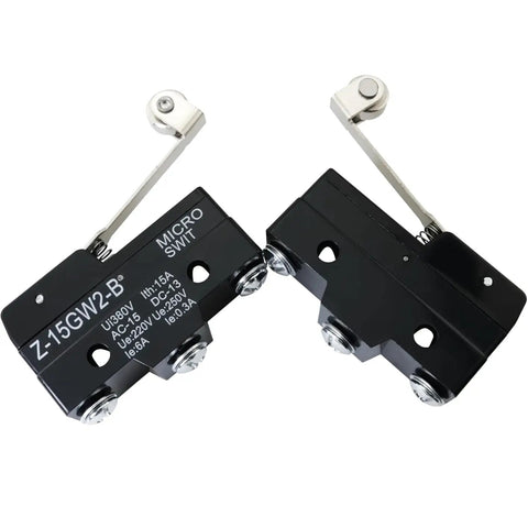 Heavy Duty Long Hinge Roller Lever Microswitch Rocker Type Z-15GW2-B 1NO 1NC 15A 250V High Current Control Switch For Machine Tools Cranes Electrical Equipment Automation Appliances, black housing