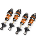 Mini Maxx Aluminum GTR Long Shocks Orange 4 Pack with PTFE Coated Bodies TiN Shafts Threaded Collars