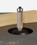 Premium 4 Piece Flush Trim Router Bit Set With Quarter Inch Universal Shank And Solid Carbide Tips for clean edge routing in wood.