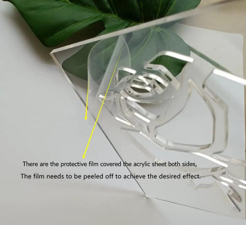 Clear Acrylic Cat Paw Router Template For Woodworking Solid 1/4 Inch Thick jig showing protective film to peel off.