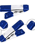 Close-up of 2 Inch Mini Spring Clamps Set Of 30 Heavy Duty Metal Clips for Backdrops and Crafts in blue metal finish.