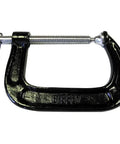 Drop Forged C Clamp 5 Inch Heavy Duty Clamp For DIY Projects With Swivel Pad Cold Drawn Steel Spindle Smooth Rolled Threads And Steel Sliding T Bar Built For Tight Spaces And Light General Purpose Clamping Black, black steel C clamp
