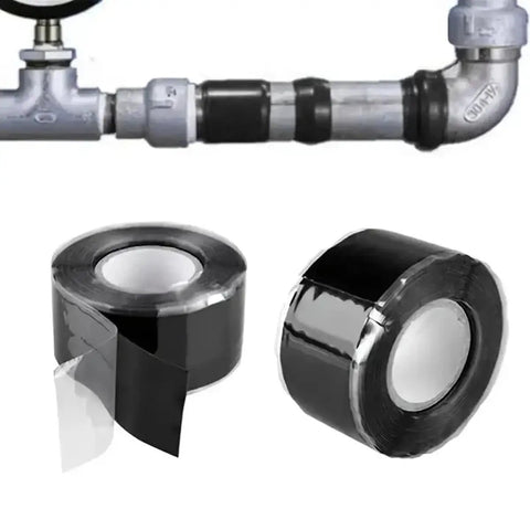 Self Fusing Silicone Tape 16.4ft Waterproof Heat Resistant Repair Tape for Emergency Fixes shown near plumbing pipe