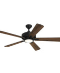 HomeStock 52 Inch Matte Black Indoor Ceiling Fan with Plywood Blades and Down Rod for Traditional Spaces, five-blade design.