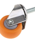 Universal Heavy Duty Swivel Furniture Casters With Non Marking Polyurethane Trolley Wheels That Roll Slick And Glide Like Butter On Platform Chairs and Office Seating Replacements close-up view.