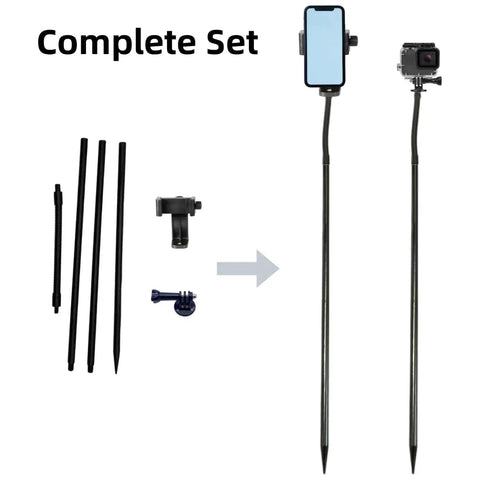 Golf Monopod Selfie Stick With Phone Holder For Swing Training Aid Grab And Go Portable Lightweight Recording Stand Adjustable From 17 To 41 Inches Four Segment Pole Spike Stake Easy To Fit In Your Bag complete set with components