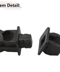 Black No Fuss Hood Prop Rod Retainer Clip For Jeep Wrangler YJ TJ Patriot Compass Easy Install shown from side and top angles