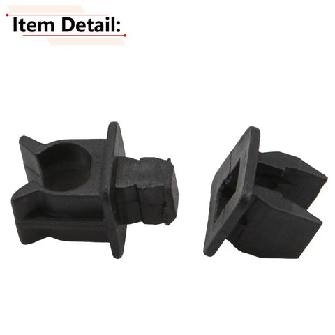 Black No Fuss Hood Prop Rod Retainer Clip For Jeep Wrangler YJ TJ Patriot Compass Easy Install shown from side and top angles