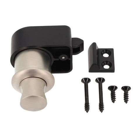 Push Button Cabinet Lock Latch Easy DIY Install Spring Pop Button Release Durable ABS Base Corrosion Resistant Plastic Sturdy Construction